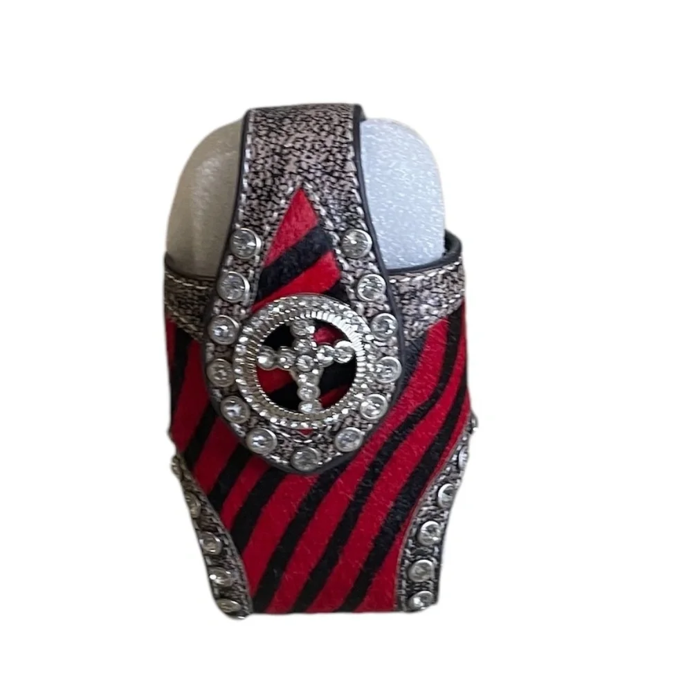 P&G Collection‎ Western Style Case Leather NWT Animal Print Red NWT